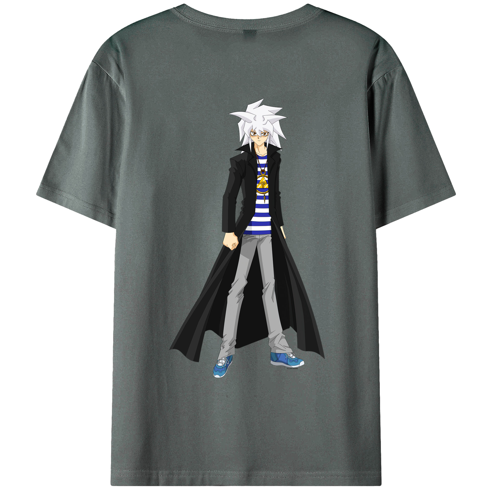 （画像用） 遊☆戯☆王 Yu-Gi-Oh! 綿100％ メンズ半袖Tシャツ（バックプリント） 通気性